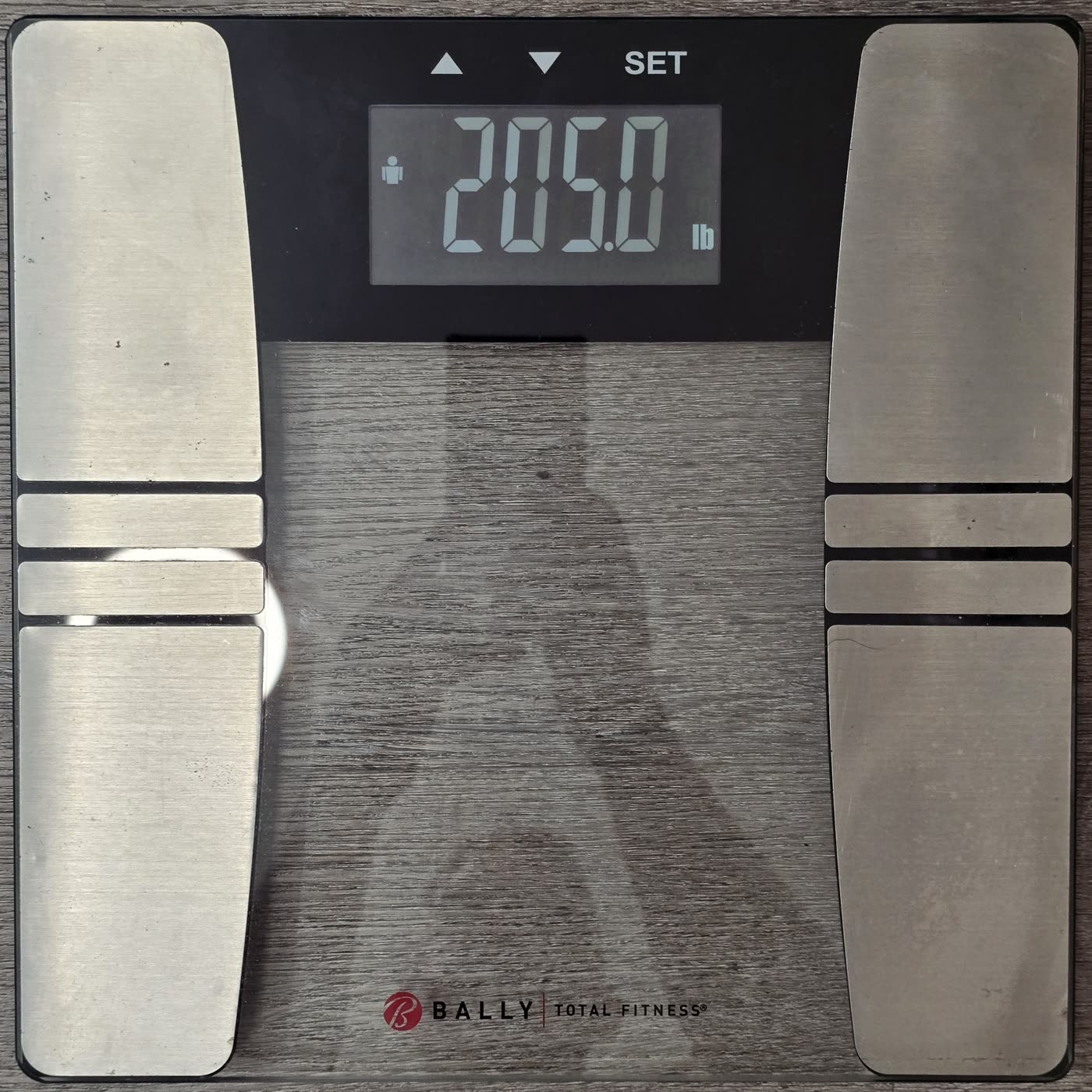 The scale on day 14 morning reading 205.0 pounds