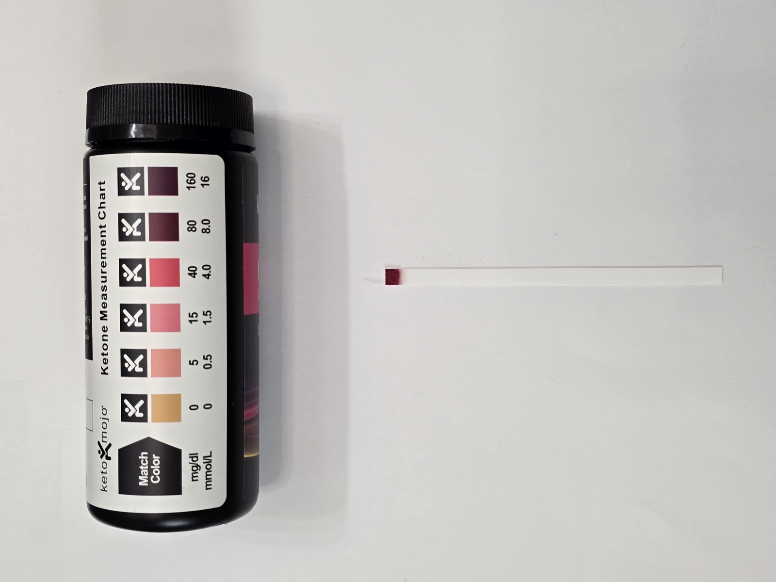 Ketone strip on day 19 reading at the top of the chart